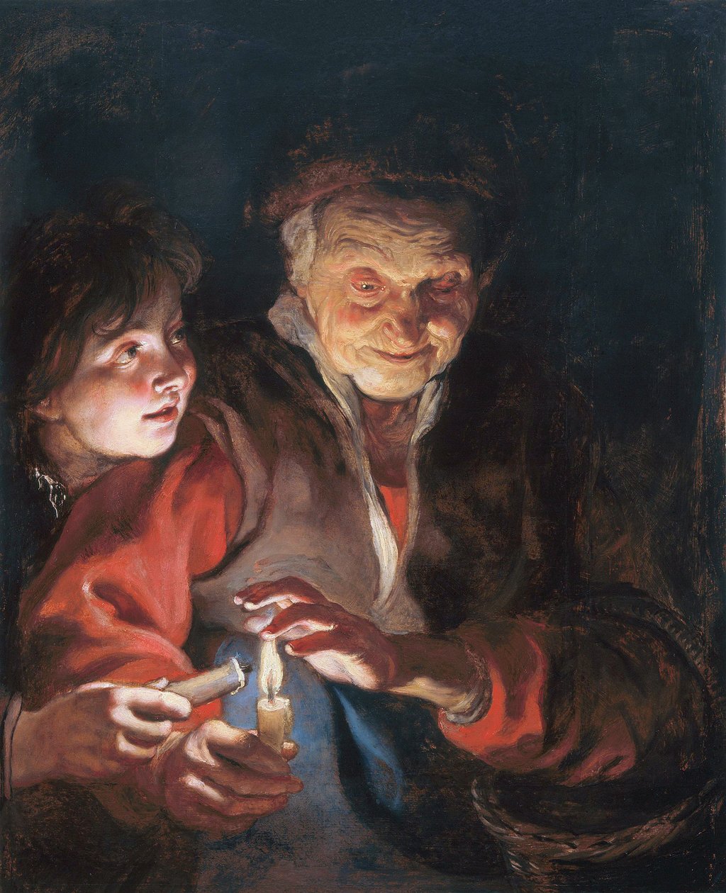 Anziana e ragazzino con delle candele da Peter Paul Rubens