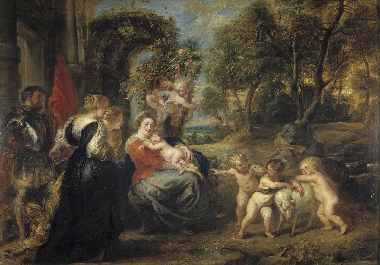 Riposo durante la fuga in Egitto, con Santi, c. 1635 da Peter Paul Rubens