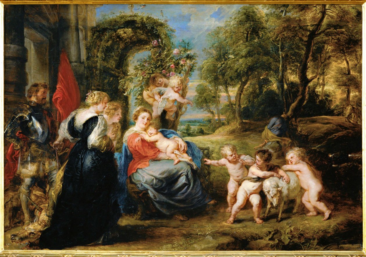 Riposo durante la fuga in Egitto, 1632-35 circa (dipinto su tavola) da Peter Paul Rubens