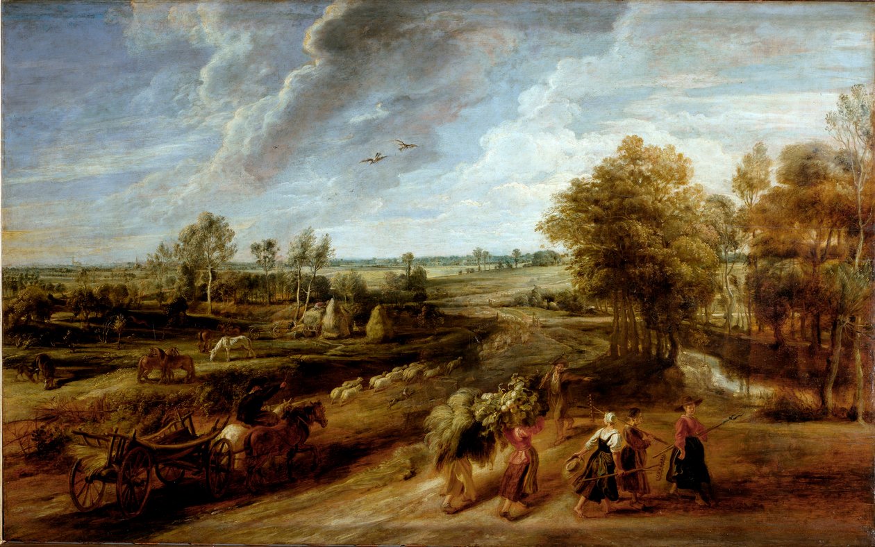 Ritorno dei contadini dopo la giornata di lavoro nei campi da Peter Paul Rubens