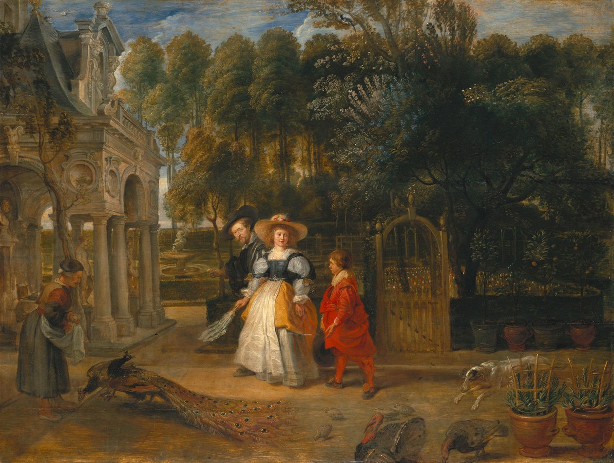 Rubens con la sua seconda moglie in giardino da Peter Paul Rubens