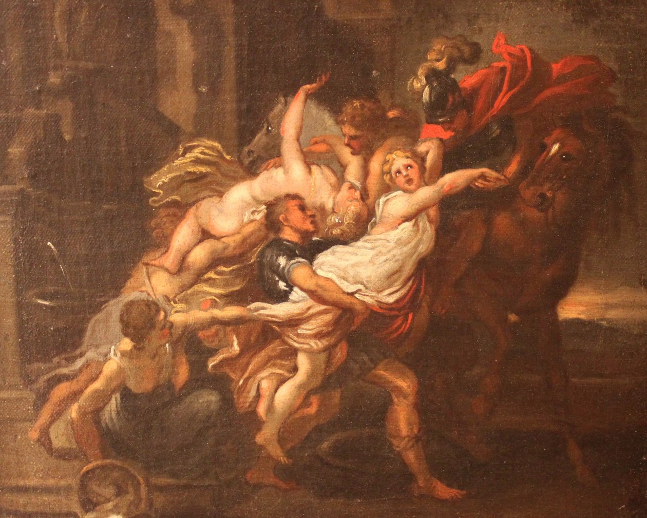 Die Entführung der Sabinerinnen, Öl auf Leinwand, Unbekannter Künstler da Peter Paul Rubens