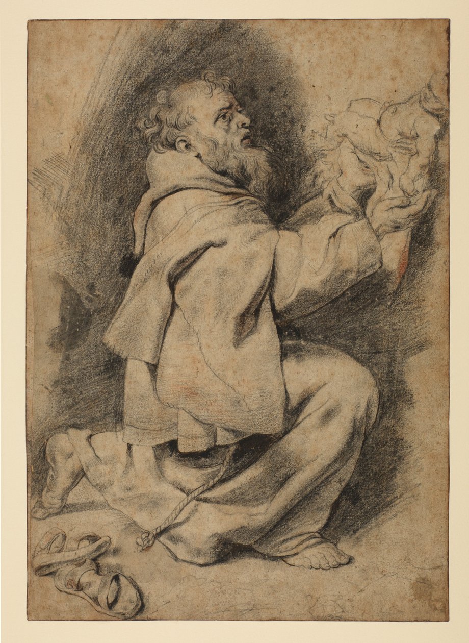 San Francesco in ginocchio, riceve il Bambino Gesù, c.1617 da Peter Paul Rubens