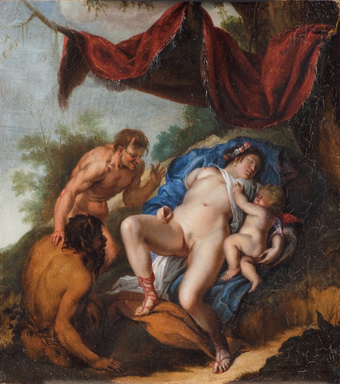 Venere dormiente con Cupido osservata da satiri da Peter Paul Rubens