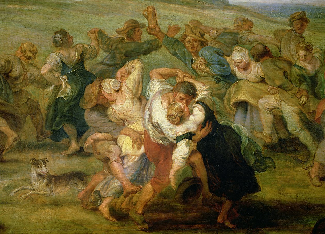 La kermesse, (dettaglio dei contadini che ballano) da Peter Paul Rubens