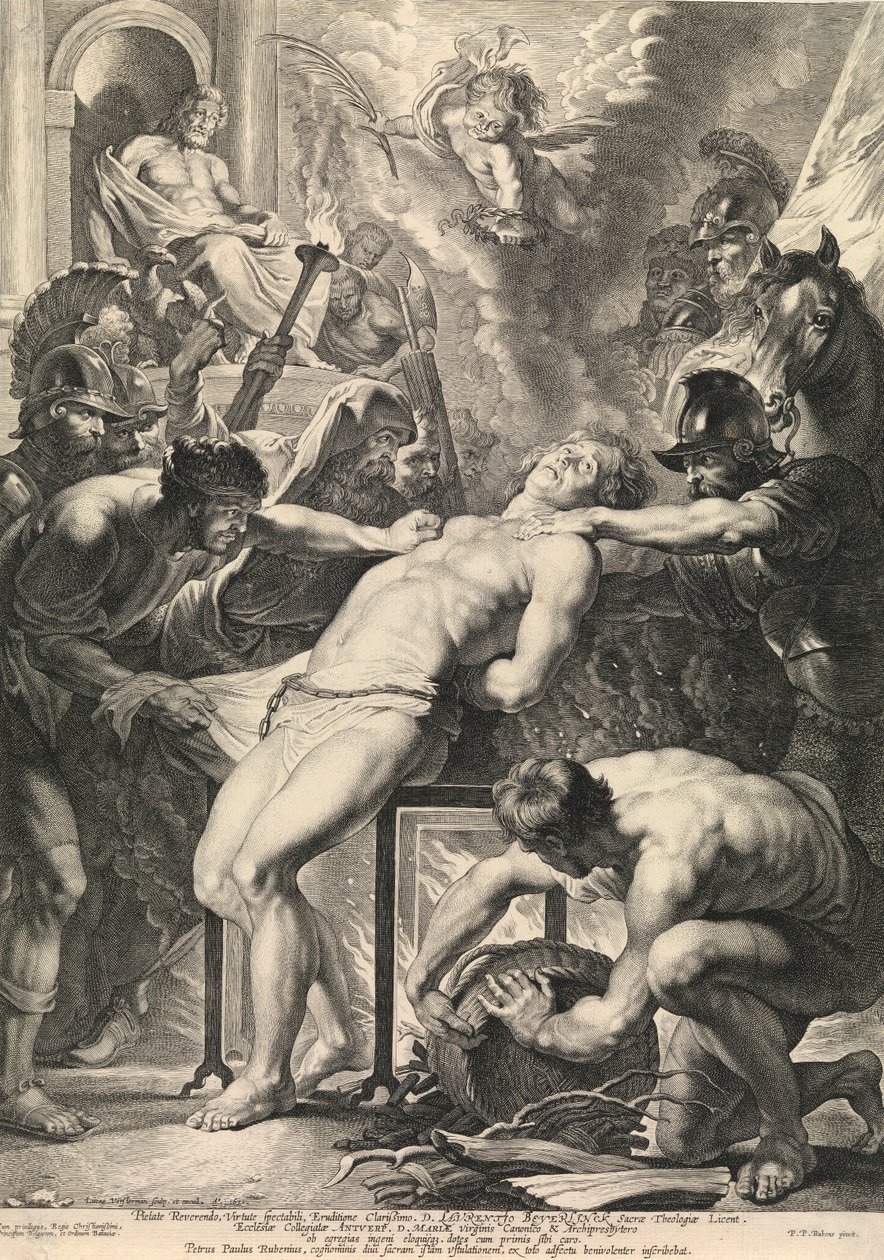 Il martirio di San Lorenzo (incisione) da Peter Paul Rubens