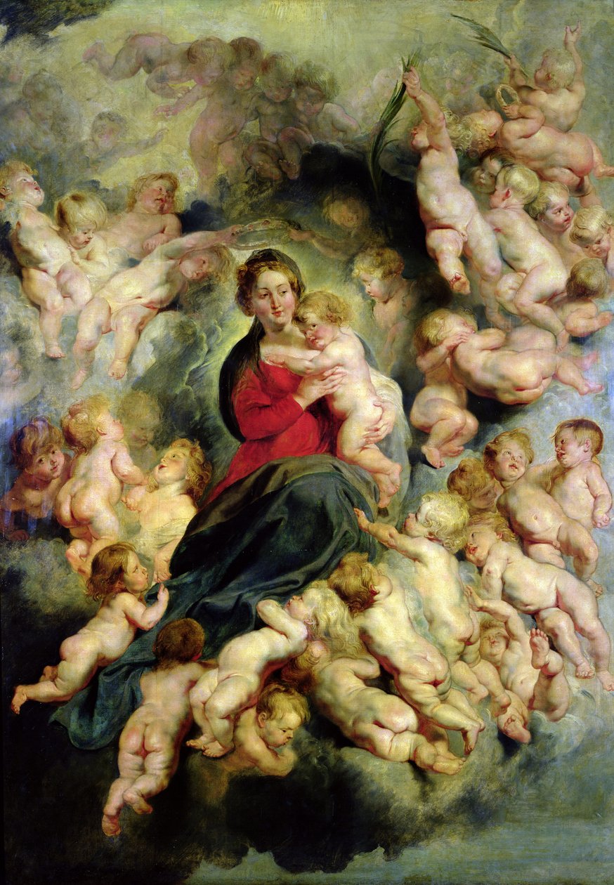 La Vergine e il Bambino circondati dai Santi Innocenti o, La Vergine con Angeli, 1618 da Peter Paul Rubens
