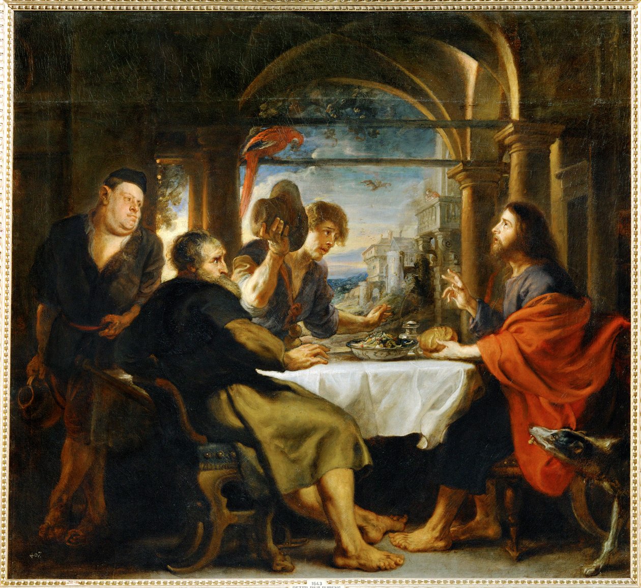 La cena di Emmaus (dipinto su tela) da Peter Paul Rubens