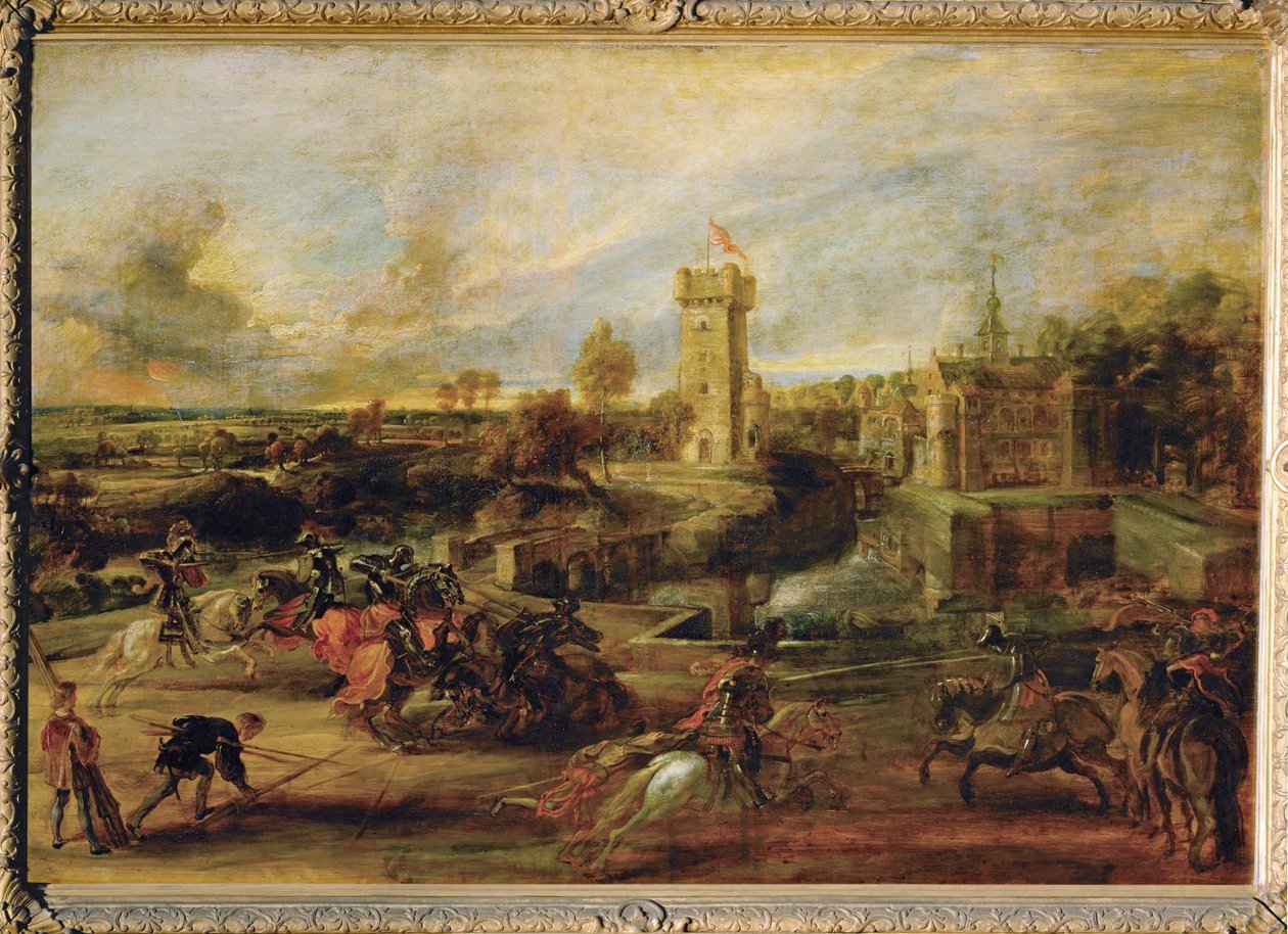 Torneo presso il fossato del Castello di Steen (dipinto su tavola) da Peter Paul Rubens