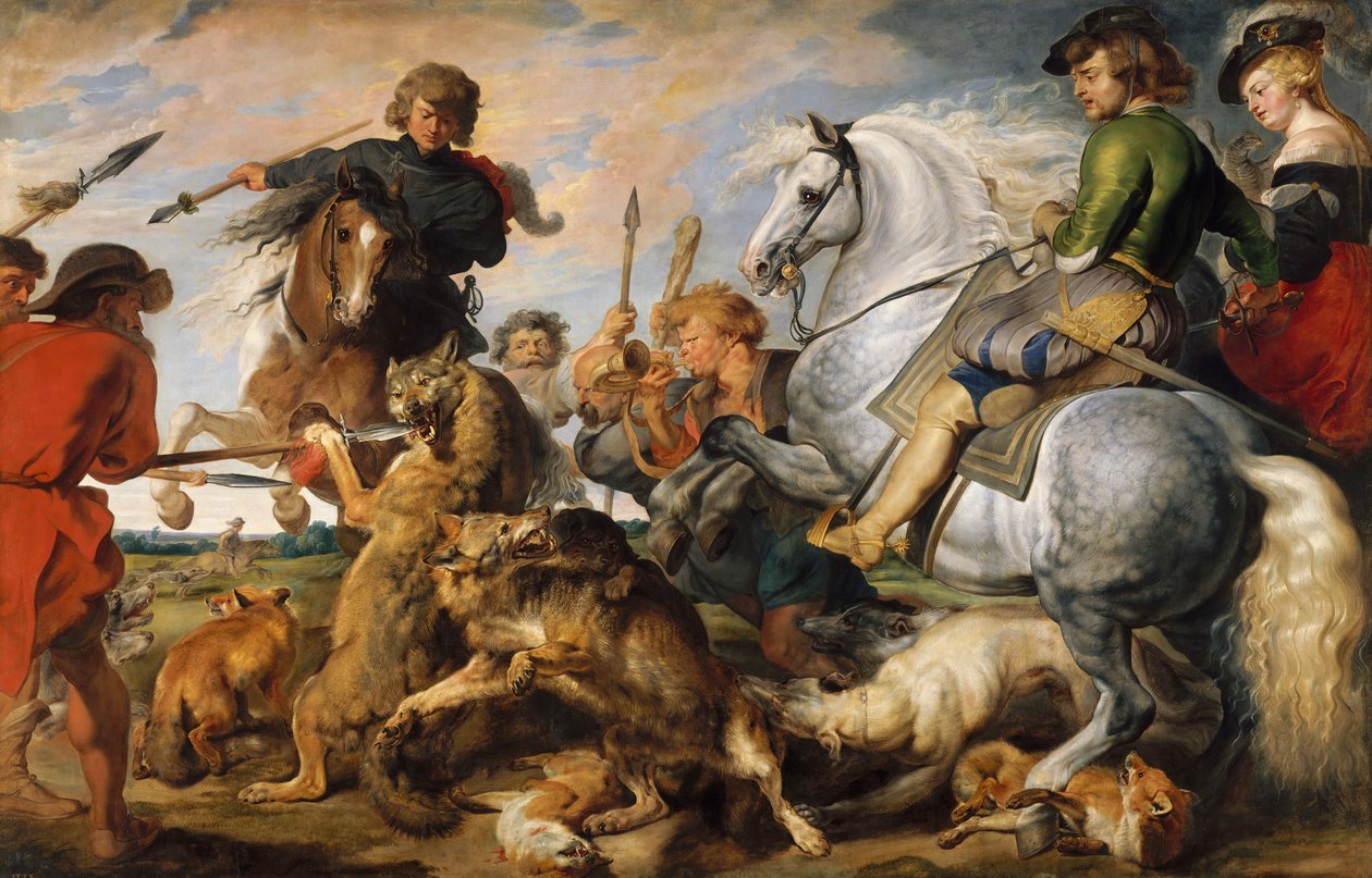 Caccia al lupo e alla volpe, ca. 1616 da Peter Paul Rubens