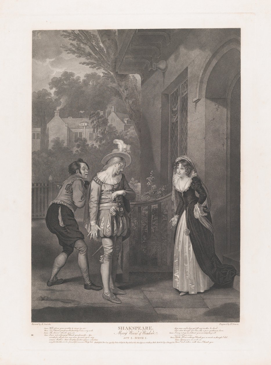 Anne Page, Slender e Shallow Shakespeare, Le allegre comari di Windsor, prima pubblicazione 1792, ristampa 1852 da Peter Simon