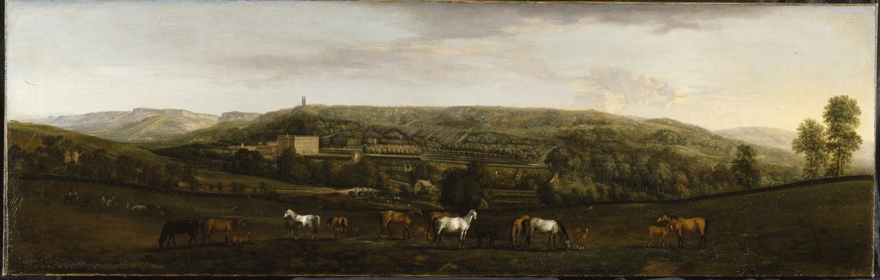 Veduta di Chatsworth da sud-ovest da Peter Tillemans
