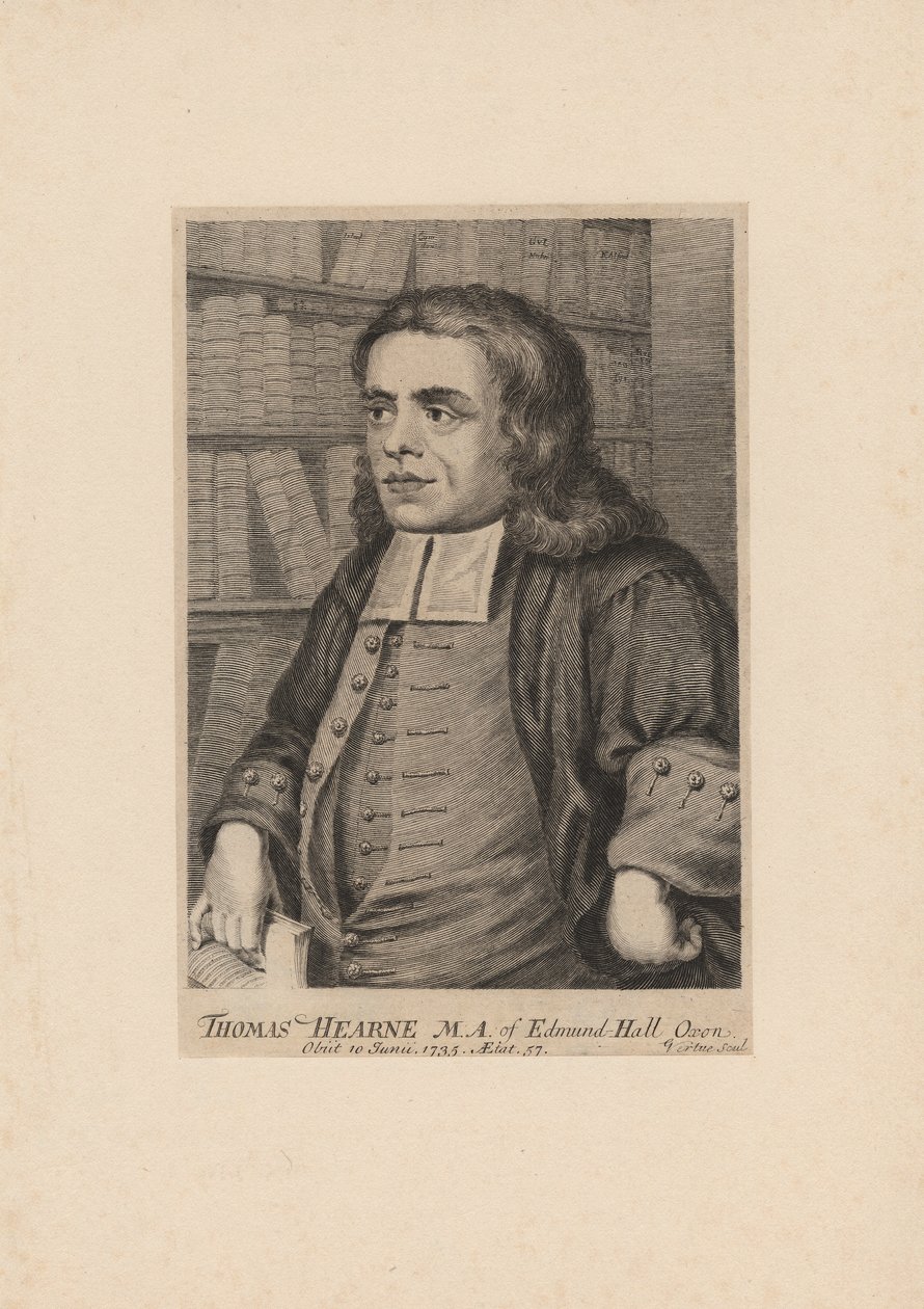 Thomas Hearne, inciso da George Vertue, c.1735 da Peter Tillemans