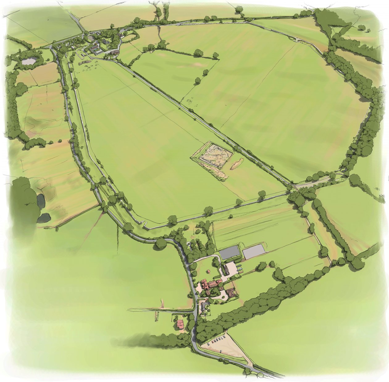 Vista aerea delle Mura della Città Romana di Silchester da Nord-Ovest, c2010 da Peter Urmston