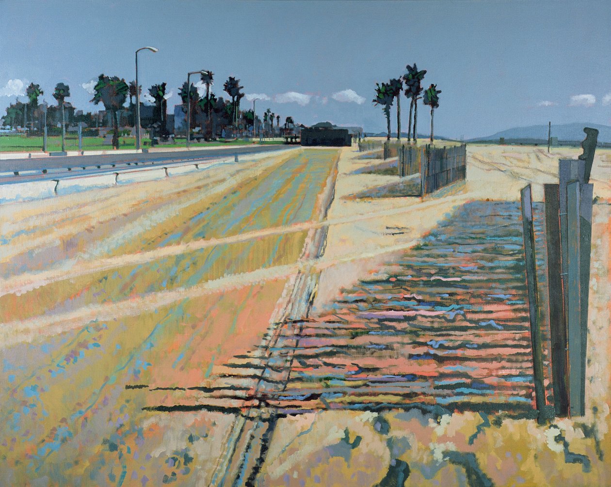 Recinto sulla spiaggia, Santa Monica, USA, 2002 (olio su lino) da Peter Wilson