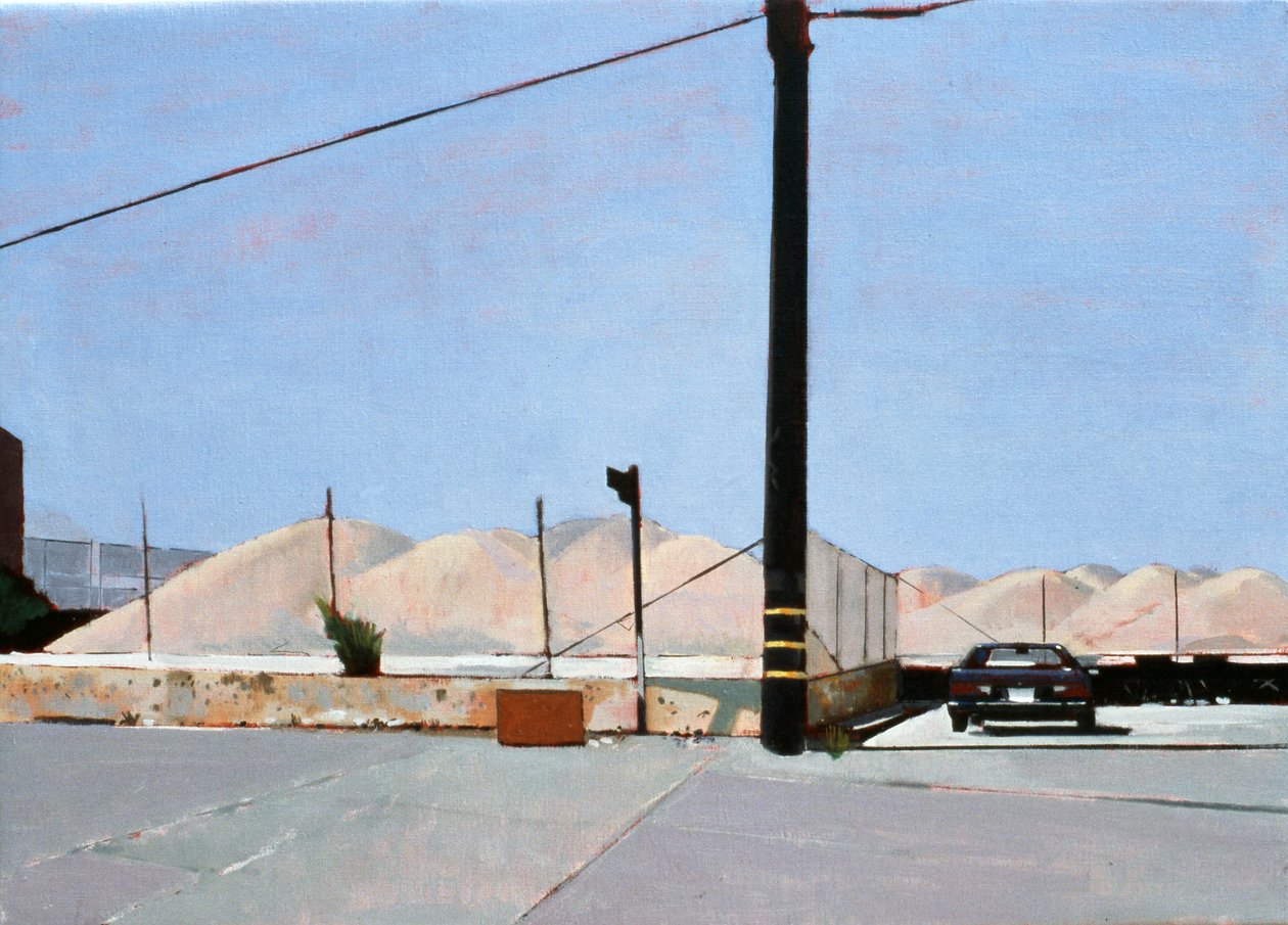 Gravel Piles Downtown LA, 2007 (olio su tela) da Peter Wilson