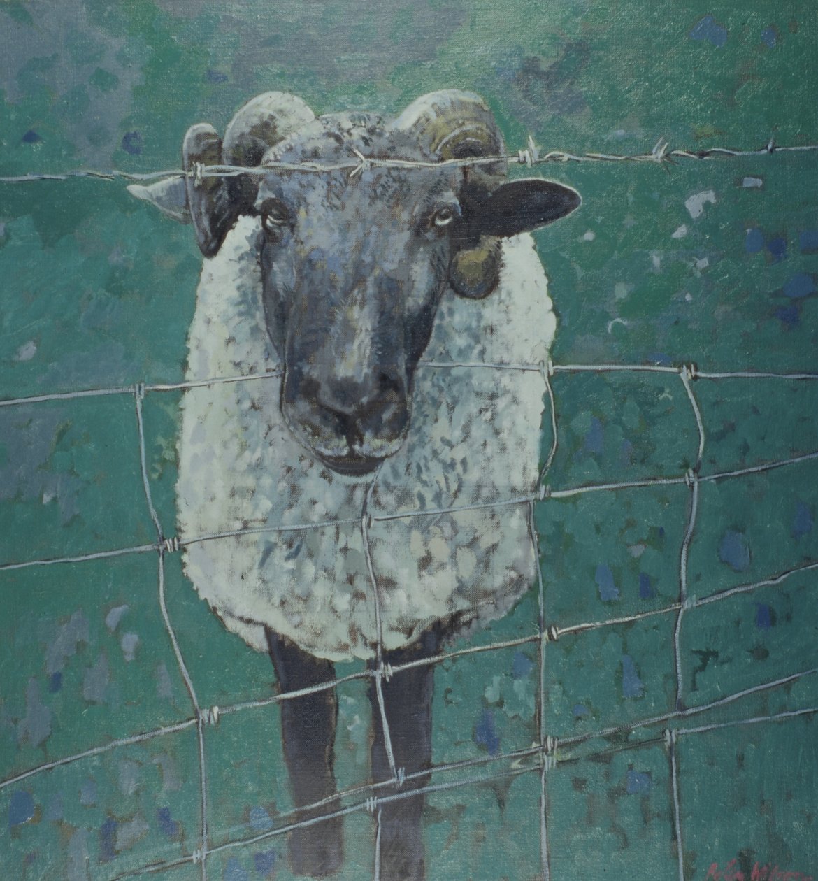 Pecore in attesa, 2000 (olio su tela) da Peter Wilson