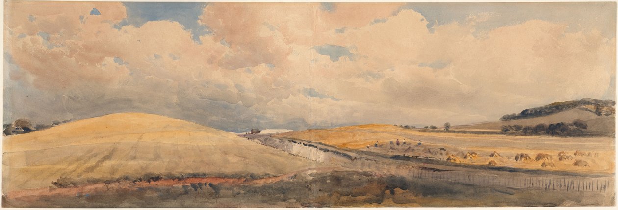 Campi di grano presso la stazione di Tring, Hertfordshire da Peter de Wint