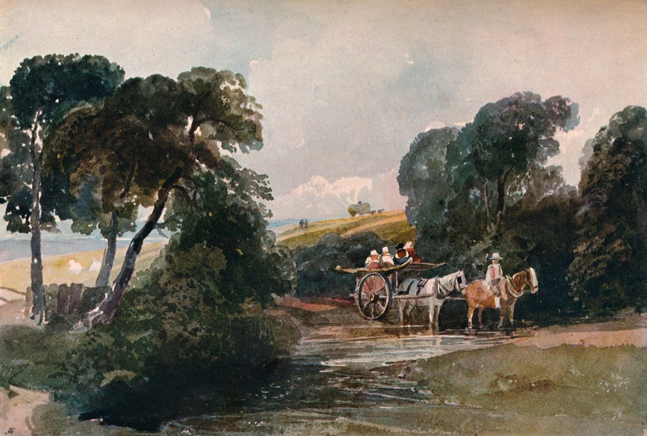 Carro di fieno che attraversa un ruscello, c1824 da Peter de Wint