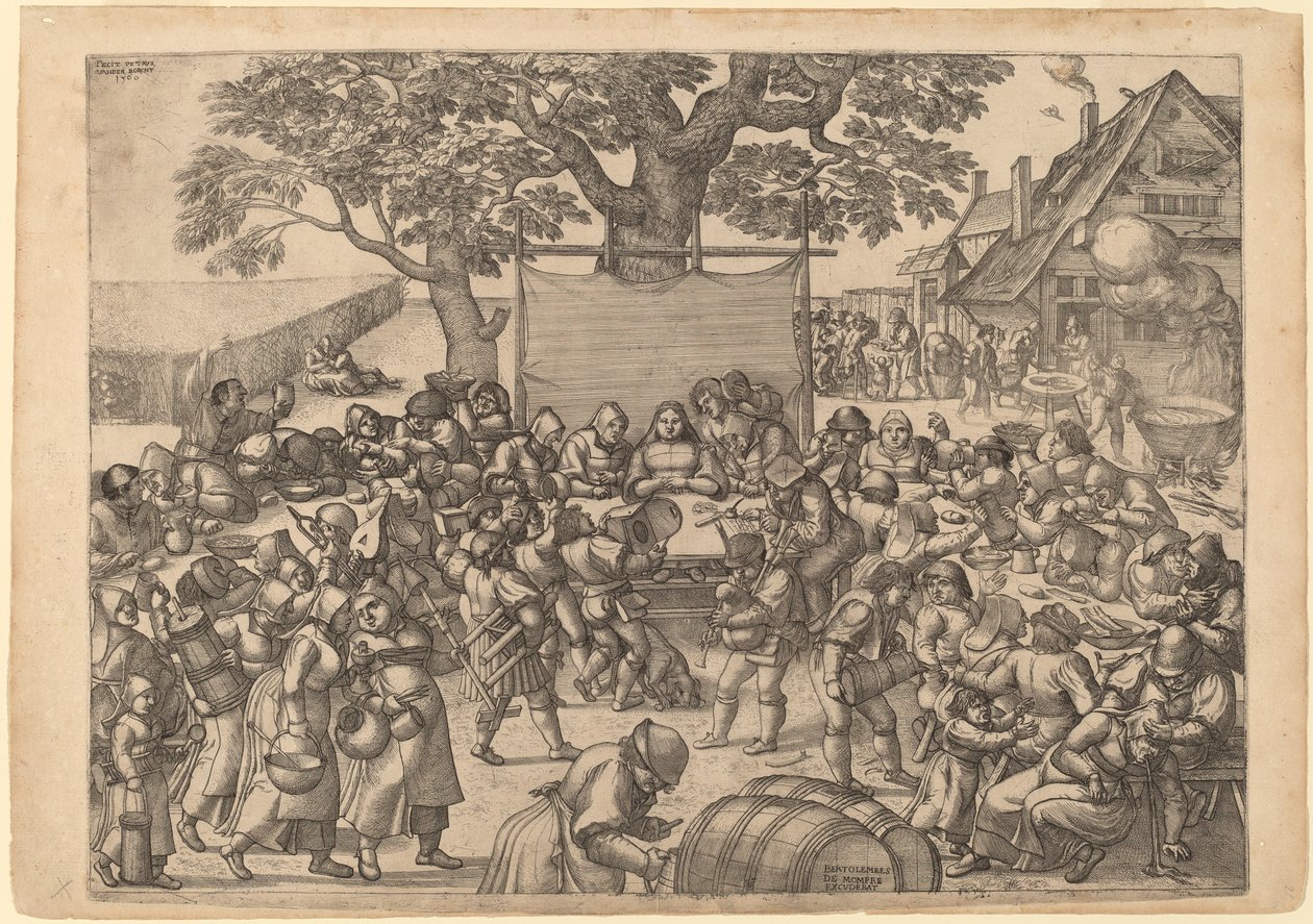 La grande festa di nozze rustica da Peter van der Borcht