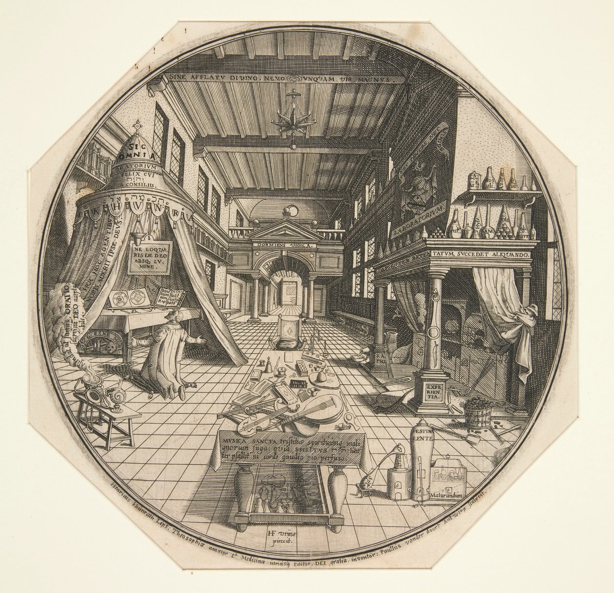 Heinrich Khunrath, alchimista di Lipsia, nella sua biblioteca da Peter van der Doort