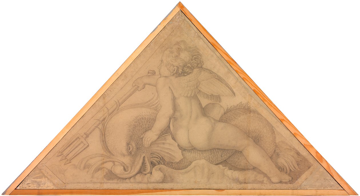 Eros mit dem Delphin / Element des Wassers da Peter von Cornelius