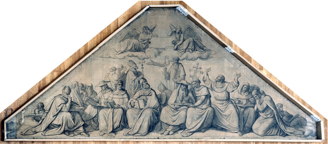 Dottori della Chiesa e fondatori di ordini religiosi. Cartone per gli affreschi della chiesa di San Ludovico a Monaco da Peter von Cornelius