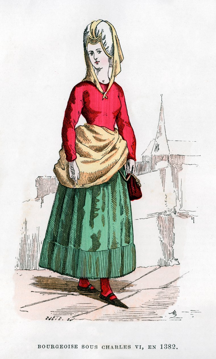 Borghese in costume del tempo di Carlo VI di Francia, 1382 1882-1884 da Petit