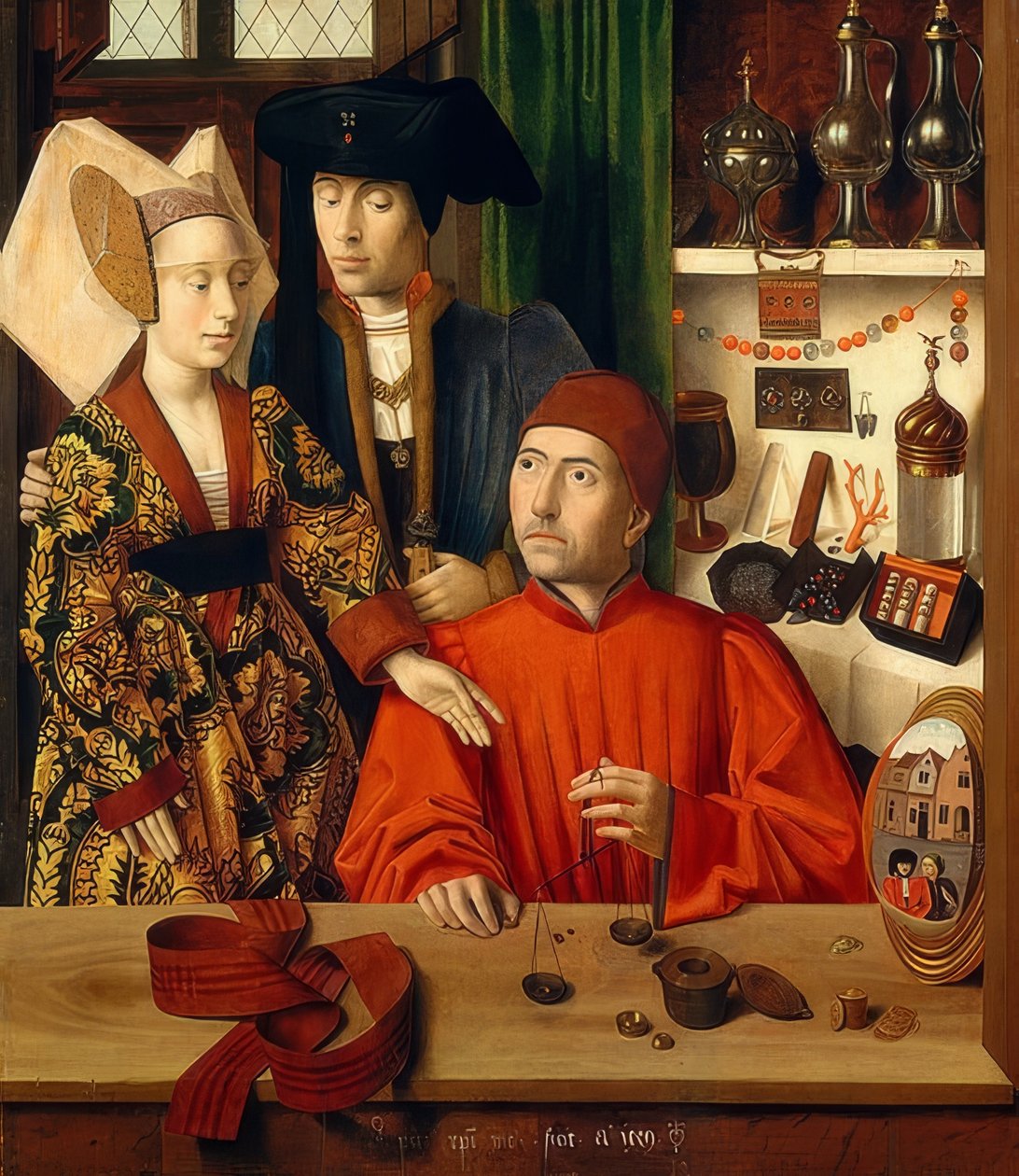 Orafo nella sua bottega da Petrus Christus
