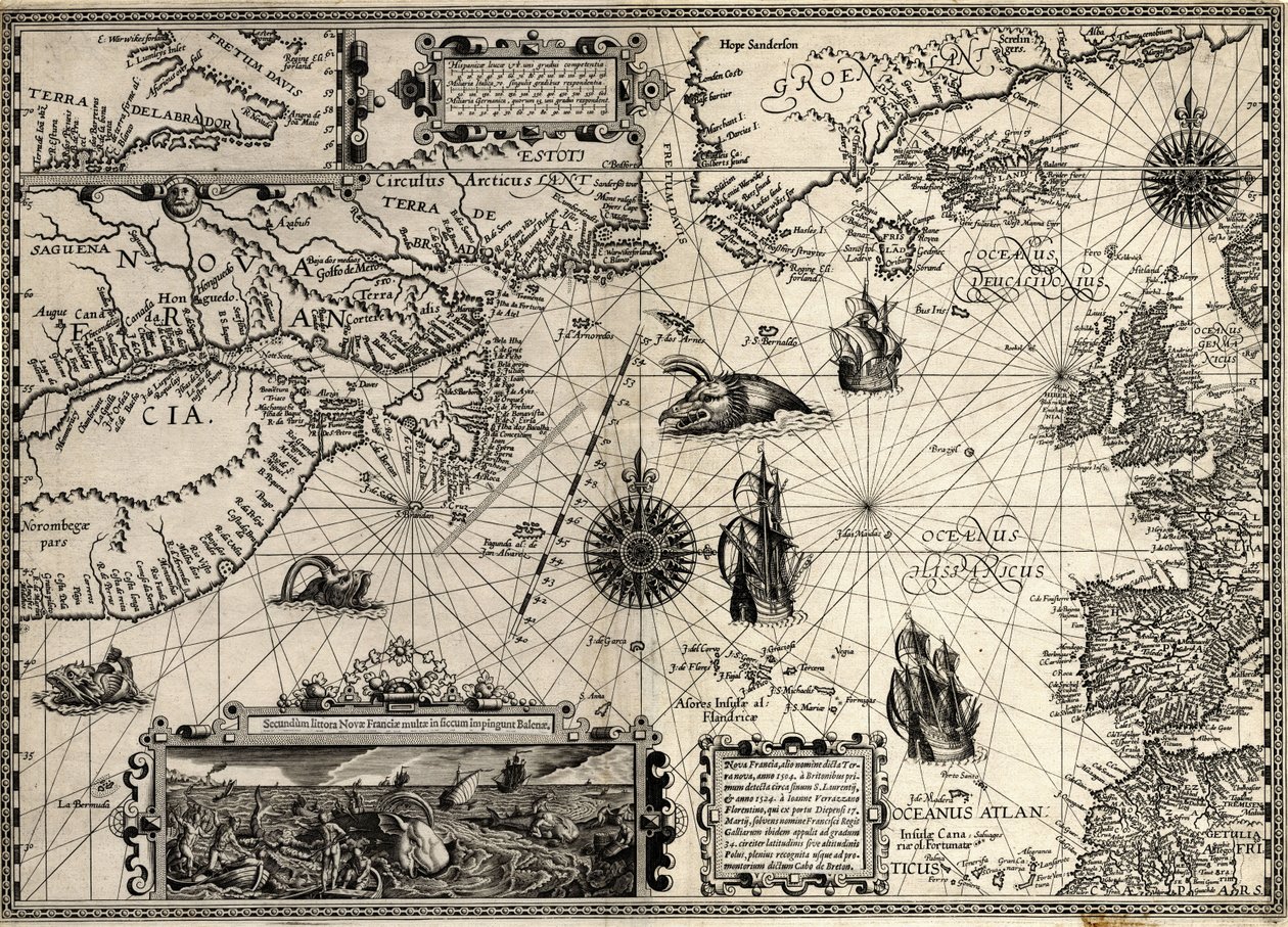 Nova Francia (New France) da Petrus & Doetichum Jan van younger & Claesz Cornelius & Meyn David de (16th century Plancius
