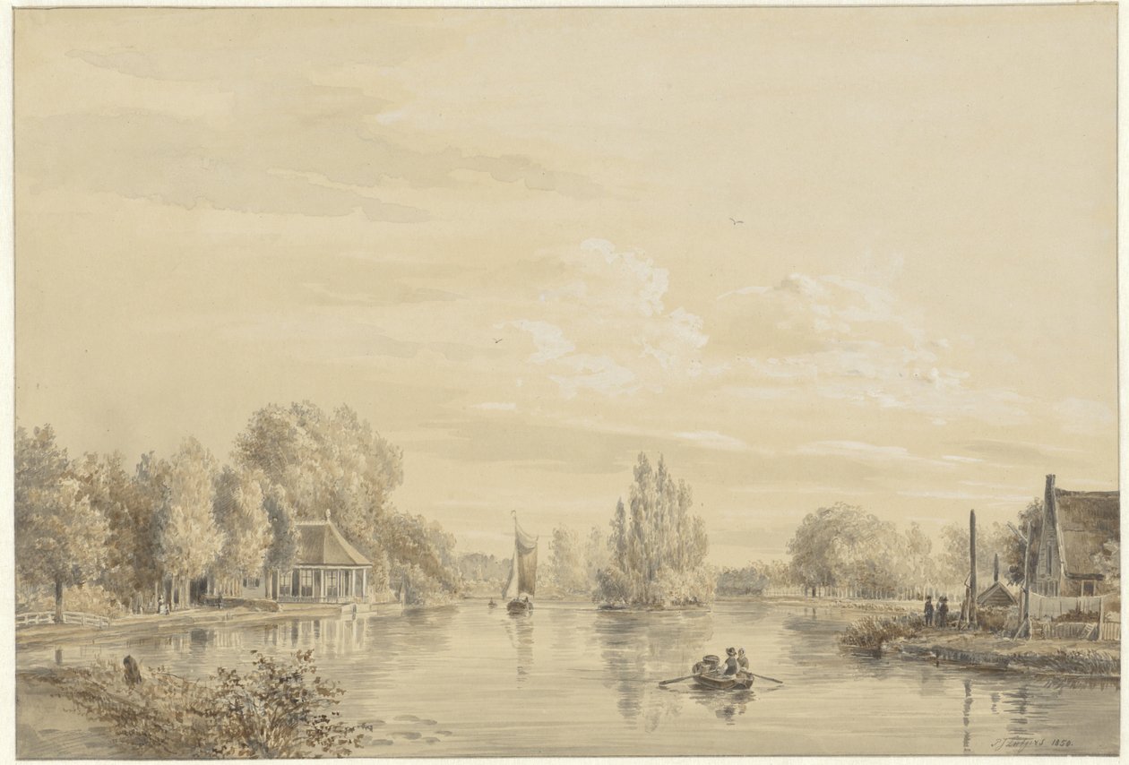 Veduta del Vecht verso la tenuta Slotzigt da Petrus Josephus Lutgers