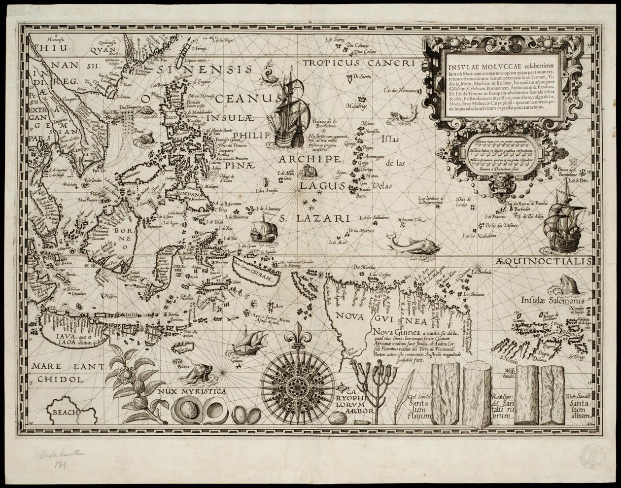 Insulae Moluccae celeberrimae sunt ob maximam aromatum copiam quam per totum terrarum orbem mittunt da Petrus Plancius