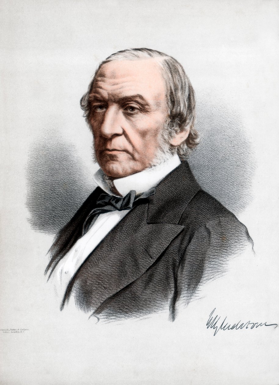 William Ewart Gladstone, statista del Partito Liberale britannico e Primo Ministro, c1890 da Petter and Galpin Cassell
