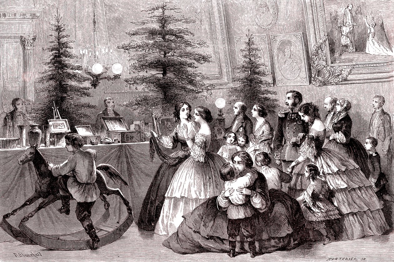 Natale a San Pietroburgo, Russia. 1861 (incisione) da Pharamond Blanchard