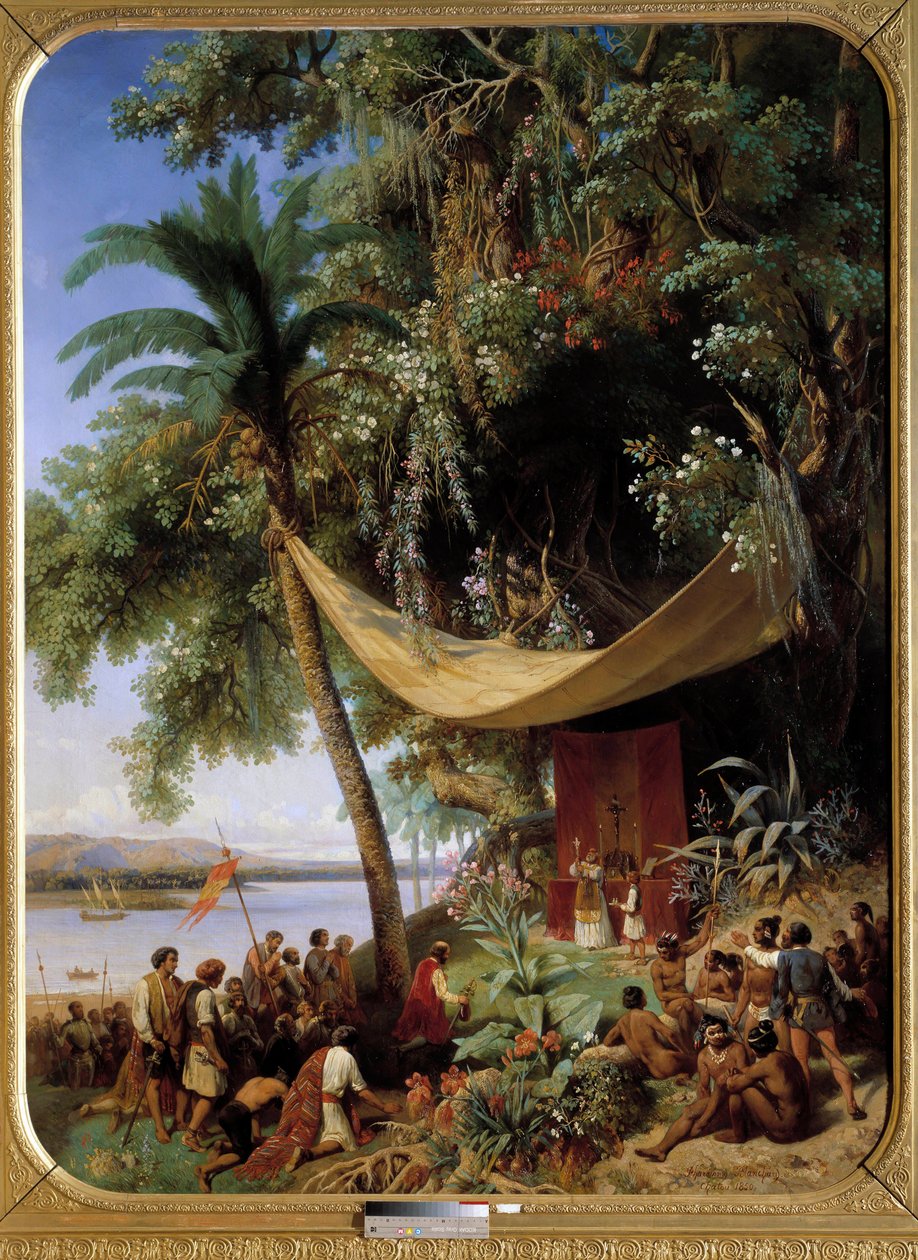 La prima messa in America (15° secolo). Messa a Cuba nel 1494, secondo viaggio di Colombo a L