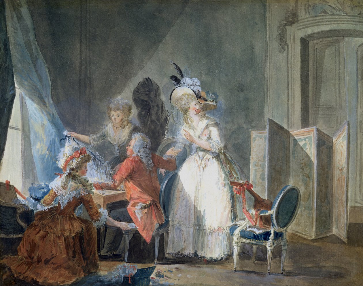 Il venditore di moda da Philibert Louis Debucourt