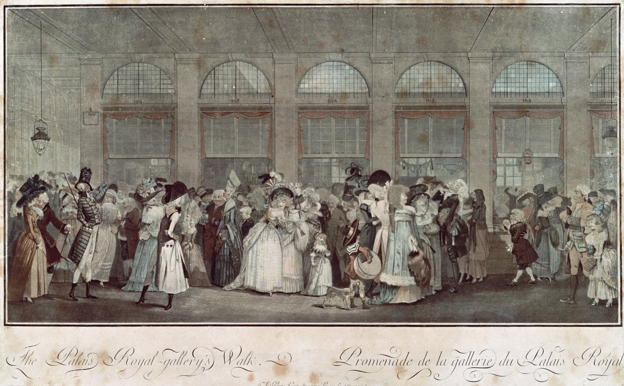 Passeggiata nella Galleria del Palais Royal, 1787 da Philibert Louis Debucourt