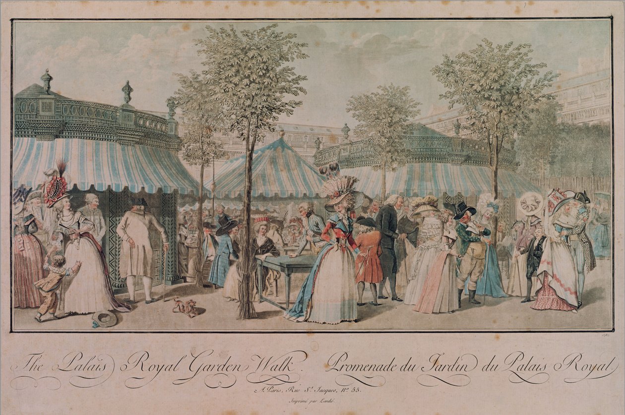 Passeggiata nel Giardino del Palais Royal, 1787 da Philibert Louis Debucourt