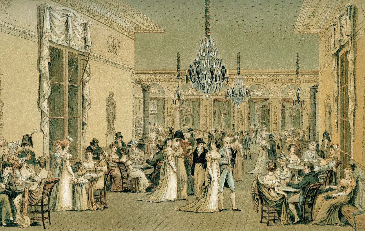 Salone al Café Frascati, Parigi (Le Grand Salon de Frascati) da Philibert Louis Debucourt