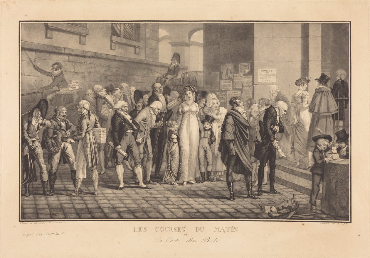 Le corse del mattino, o la porta di un ricco da Philibert-Louis Debucourt