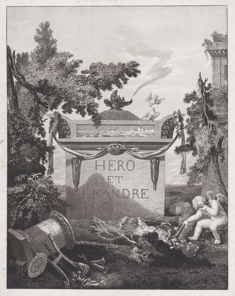 Frontespizio di Ero e Leandro da Philibert Louis Debucourt