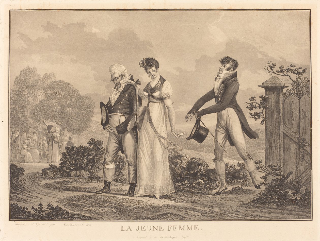 La giovane donna da Philibert Louis Debucourt