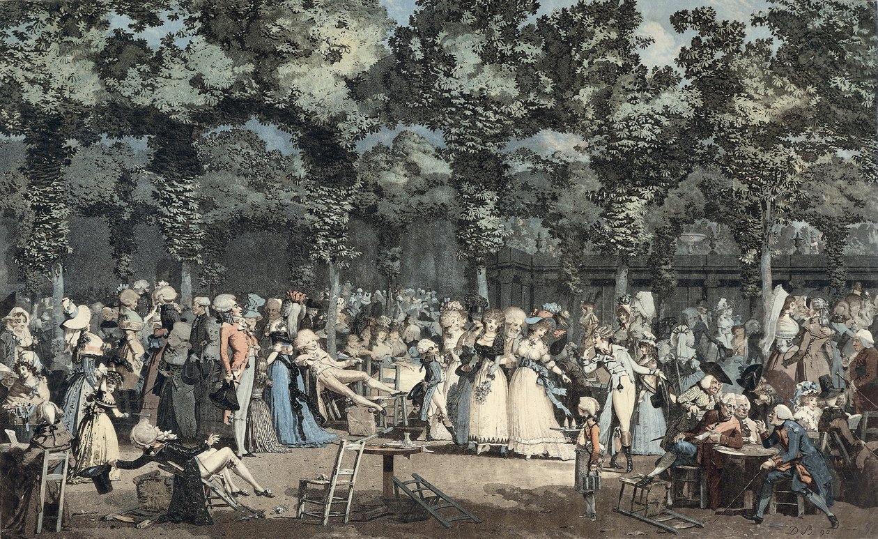 La passeggiata pubblica al Palais-Royal da Philibert Louis Debucourt