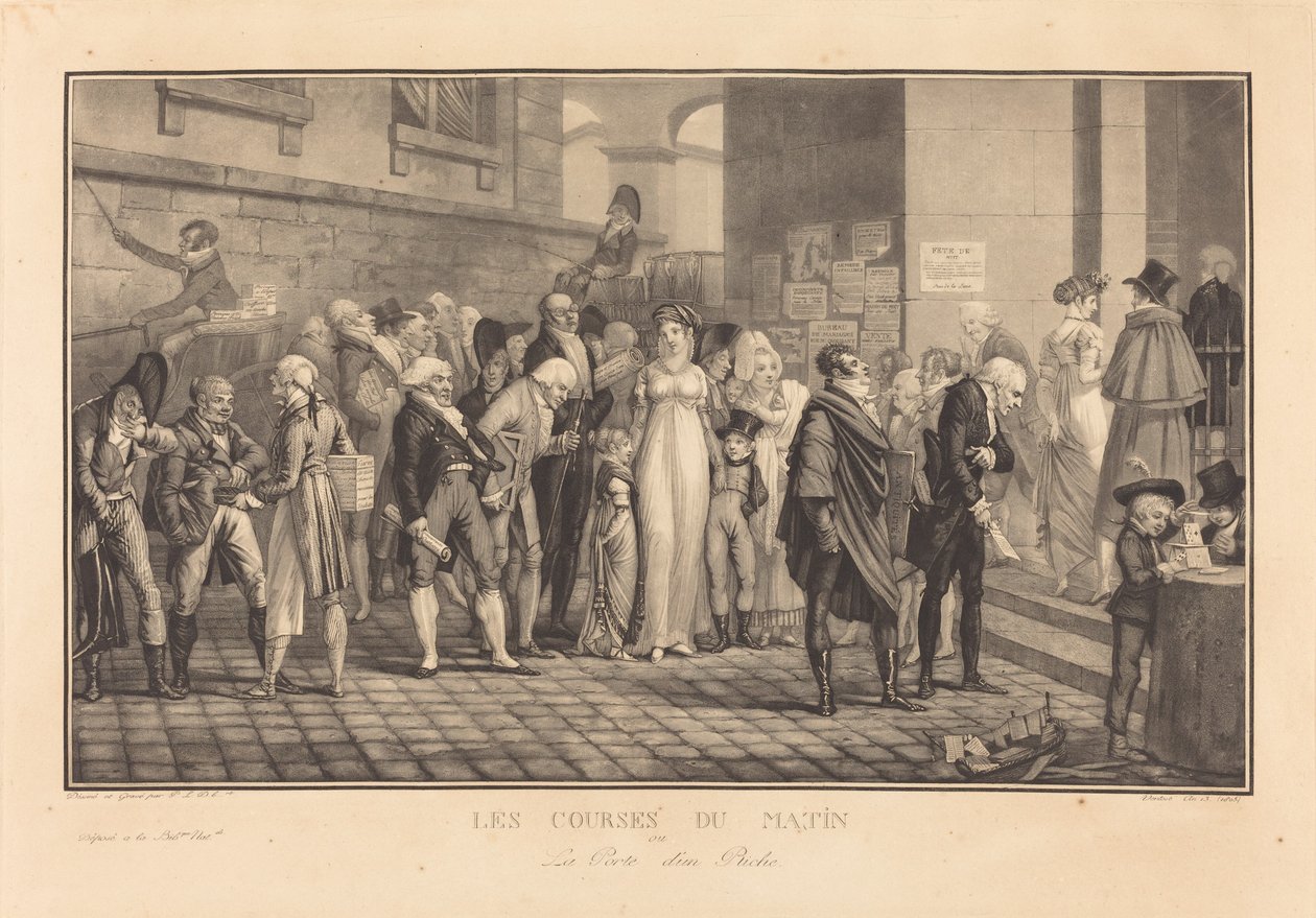 Le corse del mattino, o la porta di un ricco da Philibert Louis Debucourt