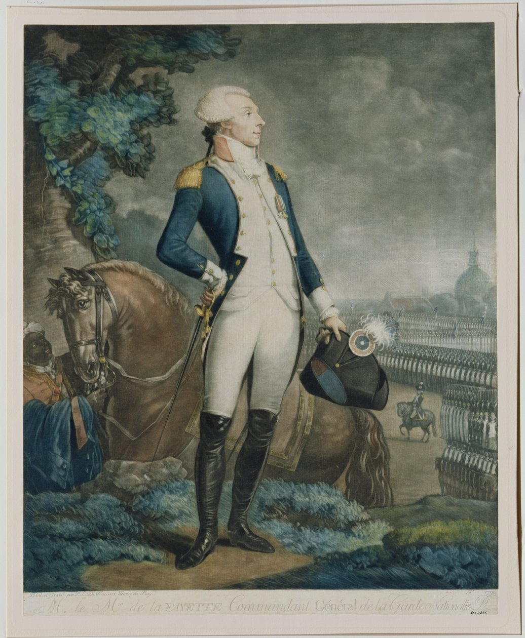 Ritratto del Marchese de La Fayette (1757-1834) comandante della Guardia Nazionale, 1790 da Philibert Louis Debucourt