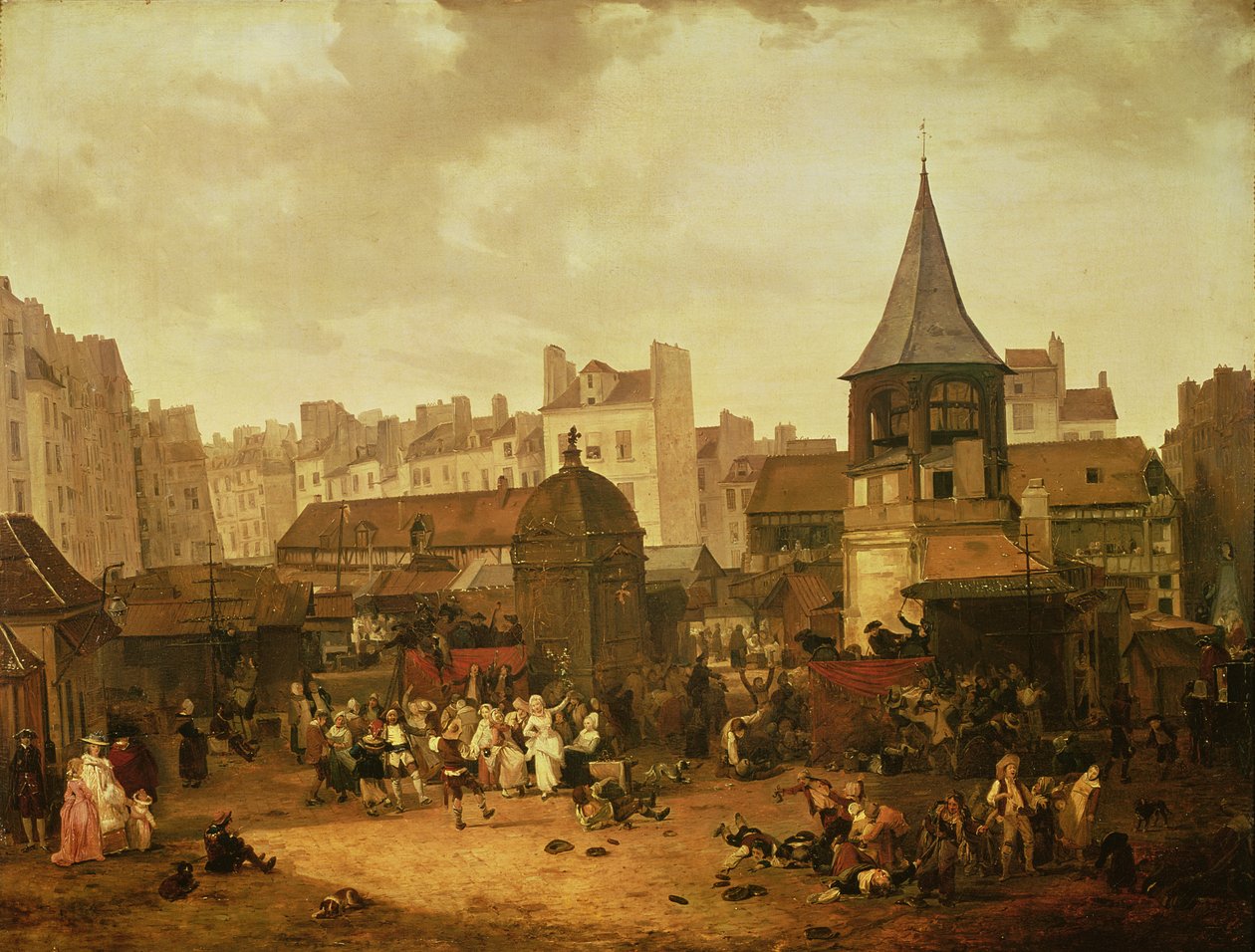 Festa a Les Halles per celebrare la nascita del Delfino Luigi di Francia (1781-89) 21 gennaio 1781, 1783 da Philibert Louis Debucourt