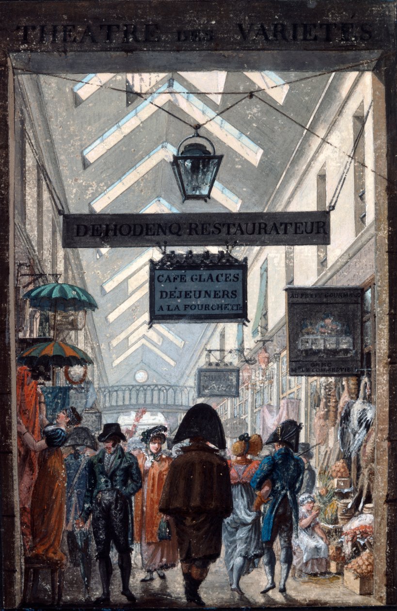 La galleria commerciale des Panoramas a Parigi, 1807 da Philibert Louis Debucourt