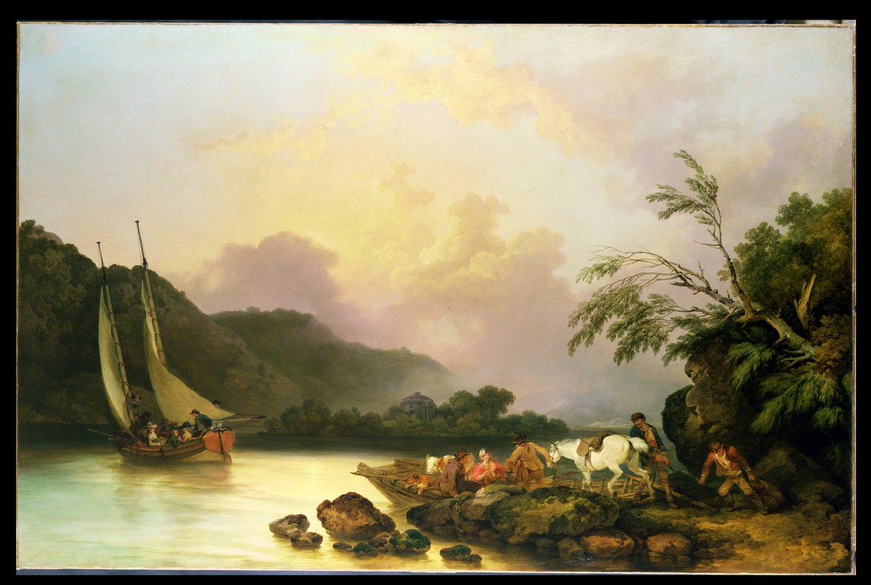 Belle Isle, Windermere, in una calma, 1786 da Philippe Jacques de Loutherbourg