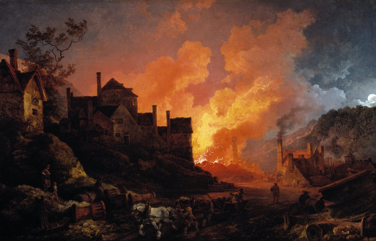 Coalbrookdale di notte, 1801 da Philippe Jacques de Loutherbourg