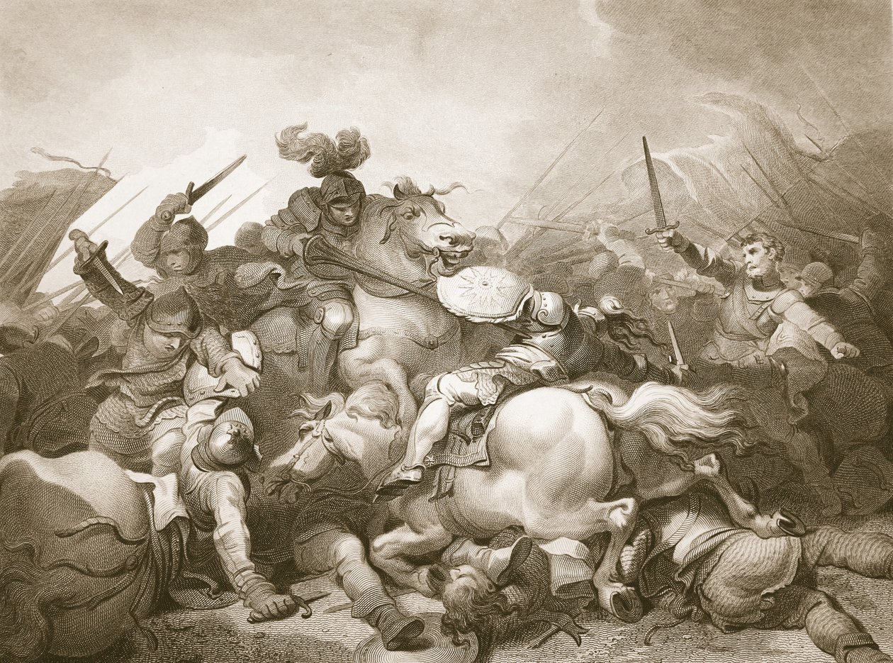Battaglia di Bosworth Field, incisa da J. Thomson, illustrazione da 